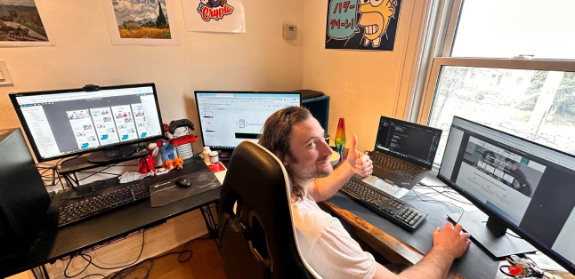 Jacob working in his room