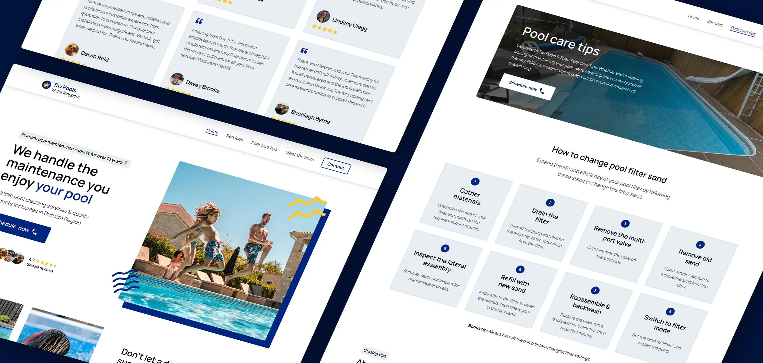 Tavpools landing page graphic