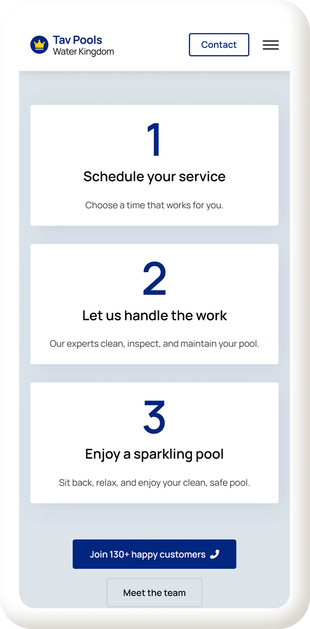 Tav Pools Mobile hifi mock up