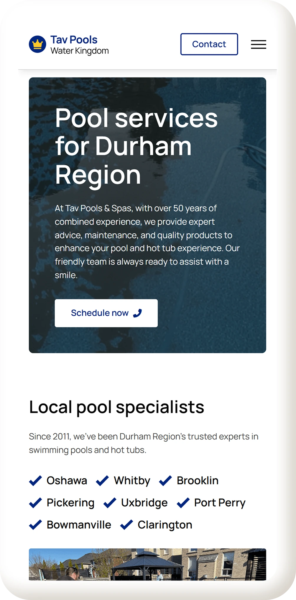 Tav Pools Mobile hifi mock up