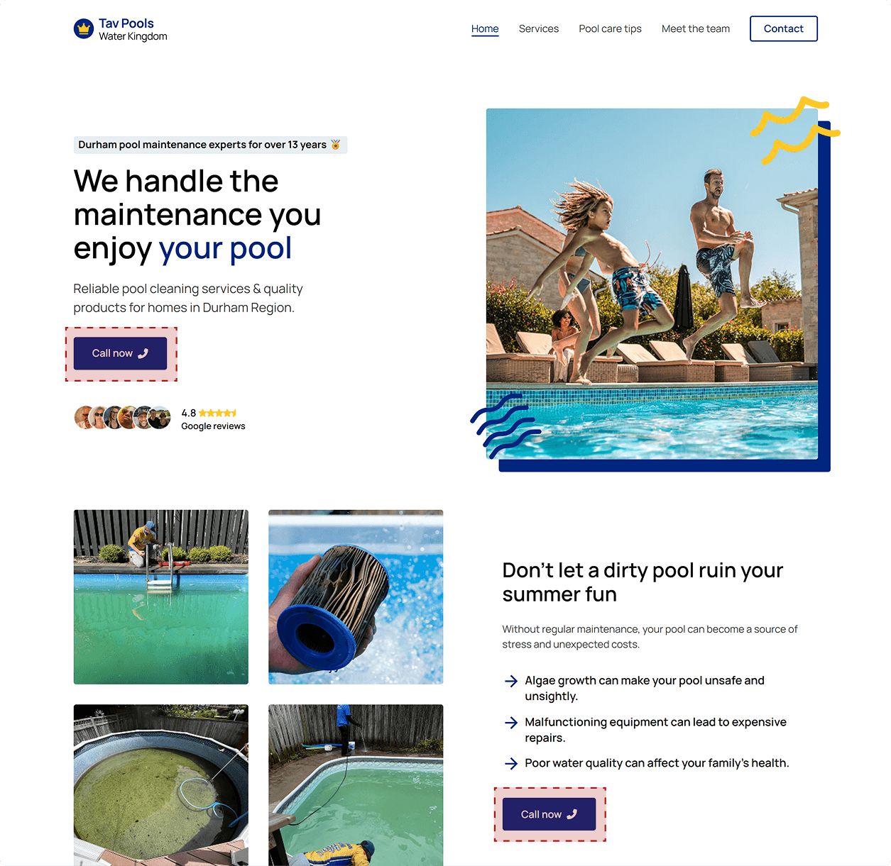 Annotated mock up Tav Pools