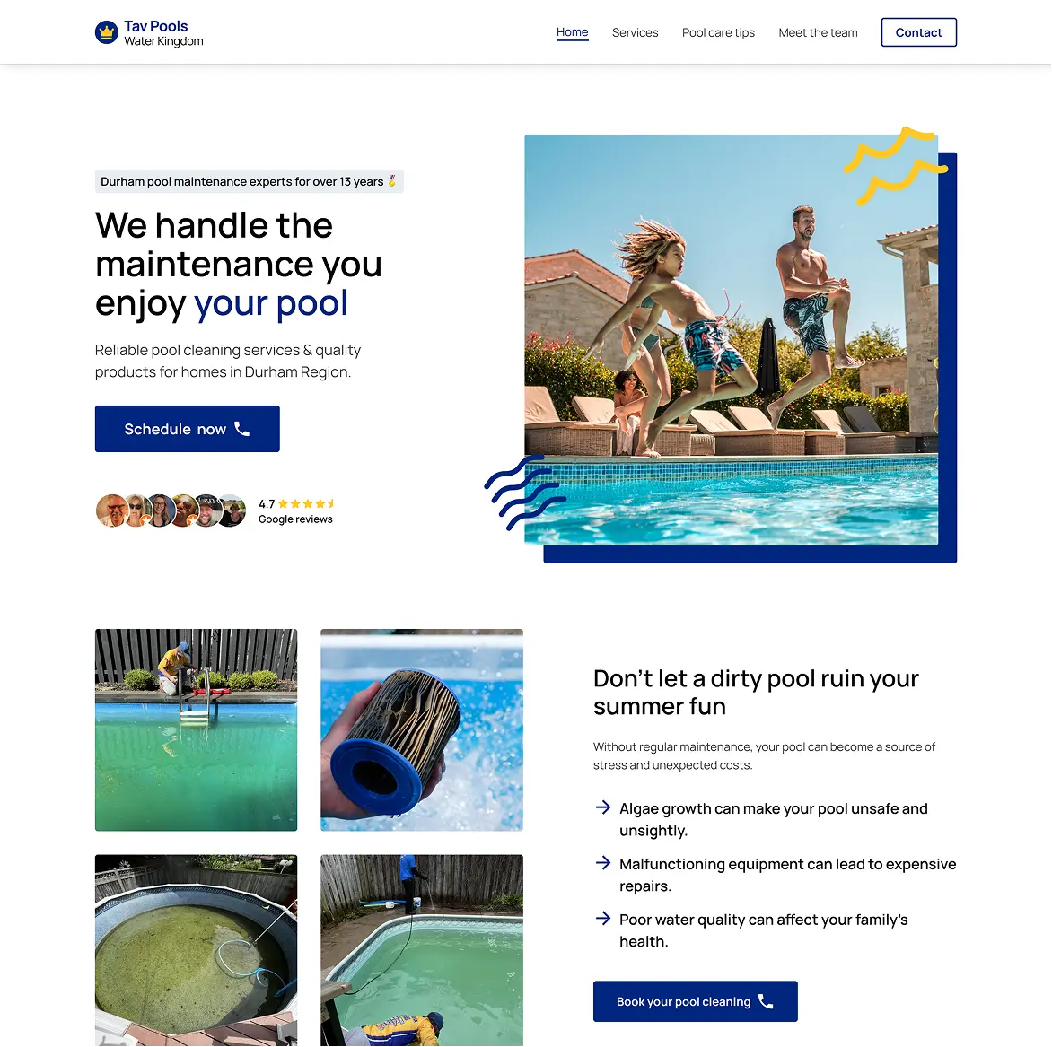 Hi Fi mock up design of Tav Pools