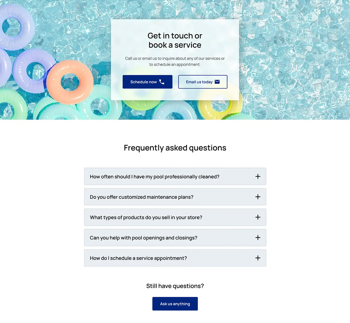 Hi Fi mock up design of Tav Pools